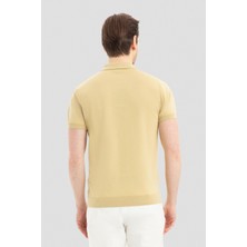 Sabri Özel Erkek Su Yeşili Polo Yaka Jakarlı Tişört - Slim Fit