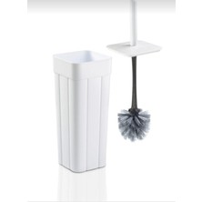 2'li Banyo Seti - Bas Aç Kapaklı Çöp Kovası (10 L) - Wc Fırçalık