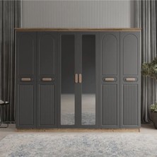 Pera 6 Kapaklı Bazalı Gardırop Tamamı Mdf