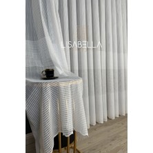 Lisabella Home Modernia Beyaz Örme Tül Şehirin Şıklığının Geometrik Yansıması (Pilesiz Düz Dikiş)
