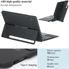 Fogy Samsung Galaxy Tab S10/S9 Fe Plus  Için Keyboard Bluetooh Işıklı Standlı Klavyeli Tablet Kılıfı