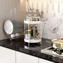 Mutfak Banyo Düzenleyici 35 cm Beyaz 2 Katlı Çok Amaçlı Organizer Standı