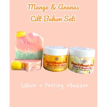 Cilt Bakım Seti Doğal Sabun + Peeling + Butter (Mango & Ananas Aromalı) / Natural Skıncare Set
