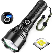 Ayt Powermaster Relax-30 P50 Uzun Menzilli 1 Km Su Geçirmez Zoomlu Flash Özellikli Şarjlı Metal Kasa Profesyonel El Feneri
