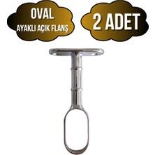 Oval Ayaklı Açık Askı Borusu Flanşı Mobilya Oval Boru Flanşı(Iç Ölçüleri EN:15MM BOY:25MM)