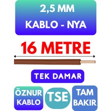 Öznur 2,5 mm Nya Kablo Metre Seçenekli (Kahverengi)