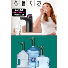 Dokunmatik Akıllı Şarjlı Damacana Su Pompası Siyah