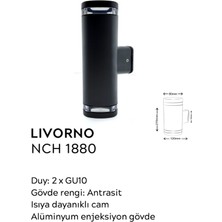 Elektrikpark Livorno Çift Yönlü Dış Mekan Aplik – Antrasit 2×GU10 Yüksek Duvar Armatürü
