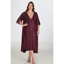 Arias Closet 2li Mürdüm Sabahlık Takımı Bigsize 6223