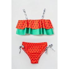 Karpuz Desenli Kız Çocuk Bikini Takımı