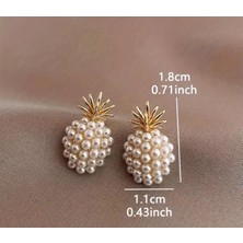 1 Çift Zarif  Inci Ananas Küpe - Minimalist Altın Tonlu Tasarım ile Hafif  Inci Kümeleri, Günlük iş Giyim Veya Hediye Verme Için Mükemmel, Ananas Küpeler