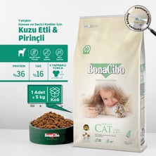 BonaCibo Adult Cat Kuzu ve Pirinçli Yetişkin Kedi Maması 5 Kg