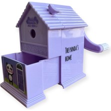 Cmk Sevimli Hayvan Temalı Ev Şeklinde Kalemtraş, Panda, Kedi ve Tavşan Desenleri, 3 Renk Seçeneği