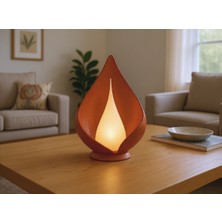 Luinon Mira El Yapımı Modern Minimal Abajur, Reçine Gövde & Heykelsi Tasarım, Opal ve Beyaz Difüzörlü