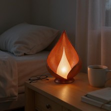 Luinon Mira El Yapımı Modern Minimal Abajur, Reçine Gövde & Heykelsi Tasarım, Opal ve Beyaz Difüzörlü