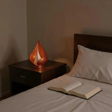 Luinon Mira El Yapımı Modern Minimal Abajur, Reçine Gövde & Heykelsi Tasarım, Opal ve Beyaz Difüzörlü