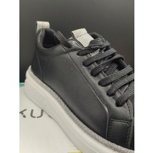 Kuum London Siyah Simli Sneakers Premium Kadın Ayakkabı