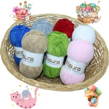 LAURA Kadife El Örgü İpi, 100 Gr. 120 Mt., %100 Mikro Polyester