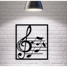 Siyah Ahşap Sol Anahtarı Nota 50CM x 55CM Tablo Duvar Dekoru 3mm Mdf Lazer Kesim