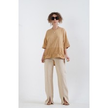 Yırtmaçlı Arka Beli Lastikli Pantolon