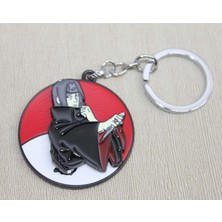 Itachi Uchiha Akatsuki Anahtarlık – Yuvarlak 5 cm Çap / Toplam Uzunluk 11 cm
