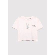 Mavi Bugs Bunny Baskılı Pembe Tişört 7610369-90773