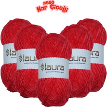 LAURA Kadife El Örgü İpi, 5'li Paket, 5X100 Gr. 120 Mt., %100 Mikro Polyester