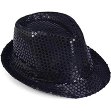 Çocuk Boy Siyah Payetli Şapka Gösteri Şapkası Michael Jackson Şapkası 54 No - Lisinya