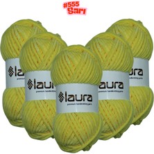 LAURA Kadife El Örgü İpi, 5'li Paket, 5X100 Gr. 120 Mt., %100 Mikro Polyester