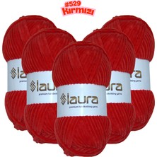 LAURA Kadife El Örgü İpi, 5'li Paket, 5X100 Gr. 120 Mt., %100 Mikro Polyester