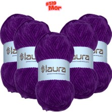 LAURA Kadife El Örgü İpi, 5'li Paket, 5X100 Gr. 120 Mt., %100 Mikro Polyester