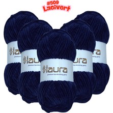LAURA Kadife El Örgü İpi, 5'li Paket, 5X100 Gr. 120 Mt., %100 Mikro Polyester