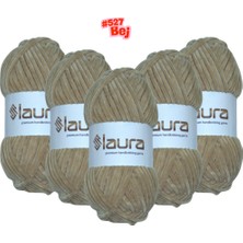 LAURA Kadife El Örgü İpi, 5'li Paket, 5X100 Gr. 120 Mt., %100 Mikro Polyester