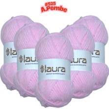 LAURA Kadife El Örgü İpi, 5'li Paket, 5X100 Gr. 120 Mt., %100 Mikro Polyester