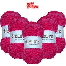 LAURA Kadife El Örgü İpi, 5'li Paket, 5X100 Gr. 120 Mt., %100 Mikro Polyester