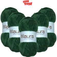 LAURA Kadife El Örgü İpi, 5'li Paket, 5X100 Gr. 120 Mt., %100 Mikro Polyester
