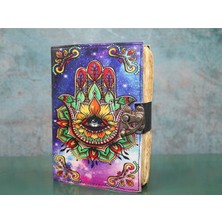 Hamsa ve Üçüncü Göz Temalı Deri Defter