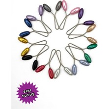 Eşarp Şal Klipsi 12 Adet Arpa Model Karışık Renk Klips Kadın Tesettür Aksesuar