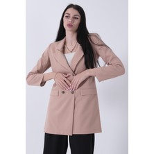 Bej Astarlı Düğme Kapamalı Blazer Ceket 0105123.55