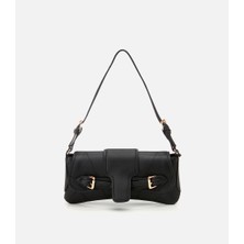 Hotiç 03CAH309360A100 KADIN Siyah Toka Detaylı Asimetrik Çapraz Askılı Çanta