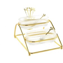 Mikasa Moor Gold 2 Katlı Metal Cam Servis 27X20X14CM P350.824183