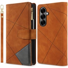 Cool-M Samsung Galaxy Z Fold7 5g Pu + Pc Kılıf Renkli Eklemeli Deri Telefon Kılıfı ve Kayışı (Yurt Dışından)