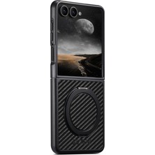 Cool-M Samsung Galaxy Z Flip7 5g Mumsu Dokulu Döner Ayaklı Deri Telefon Arka Kapağı Magsafe ile Uyumlu (Yurt Dışından)