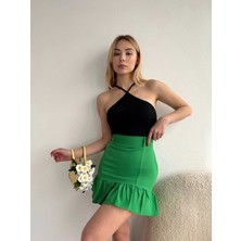 Altı Fırfırlı Etek Yeşil S24817
