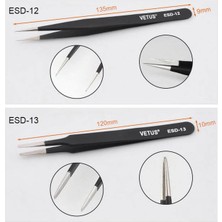 Vetus Hassas Elektronik Cımbız Seti Antistatik Çelik Tweezer Set