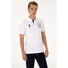 U.S. Polo Assn. Erkek Regular Fit Beyaz Polo Yaka Tişört 50299667-VR013