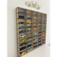 Oyuncak Araba Rafı 50'li Akça Ağaç (Hotwheels ve Matcbox Arabaları Için Uygundur)