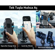 Hobimtek Hb-39 Otomatik Klipsli Araba Telefon Tutucu Ayarlanabilir Cam ve Torpido Için Yüksek Kalite Tutucu