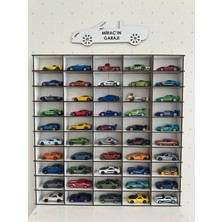 Oyuncak Araba Rafı 50'li Beyaz (Hotwheels ve Matcbox Arabaları Için Uygundur)