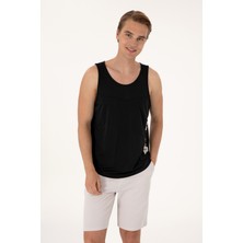 U.S. Polo Assn. Erkek Regular Fit Siyah Bisiklet Yaka Kolsuz Tişört 50299524-VR046